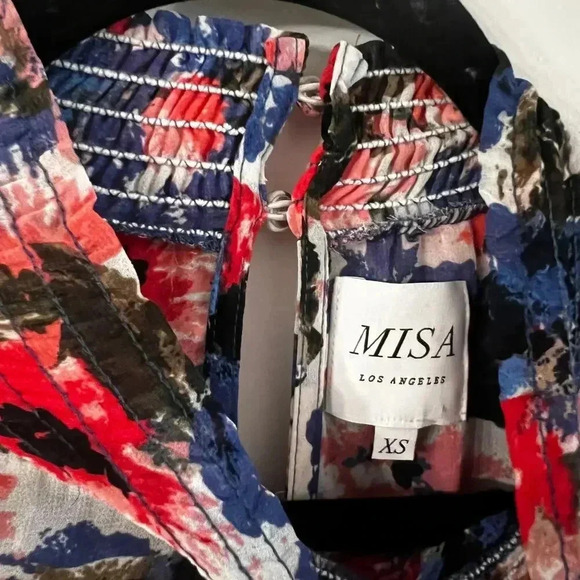 749 MISA Los Angeles Savanna Dress Size XS Color Black Blue Red - Picture 3 of 4